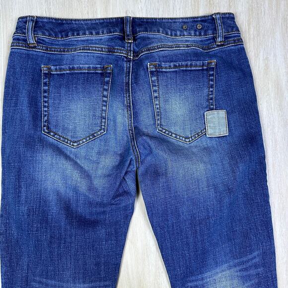 Cabi Slim Boyfriend Patchwork Medium Wash Mid Rise Denim Jeans 4 Style #3462 - Picture 8 of 16